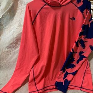 The North Face Pink and Blue Hoodie swim suit cover up
